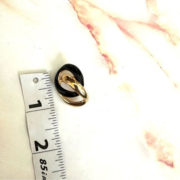 Napier gold and black post earrings - Picture 4 of 11